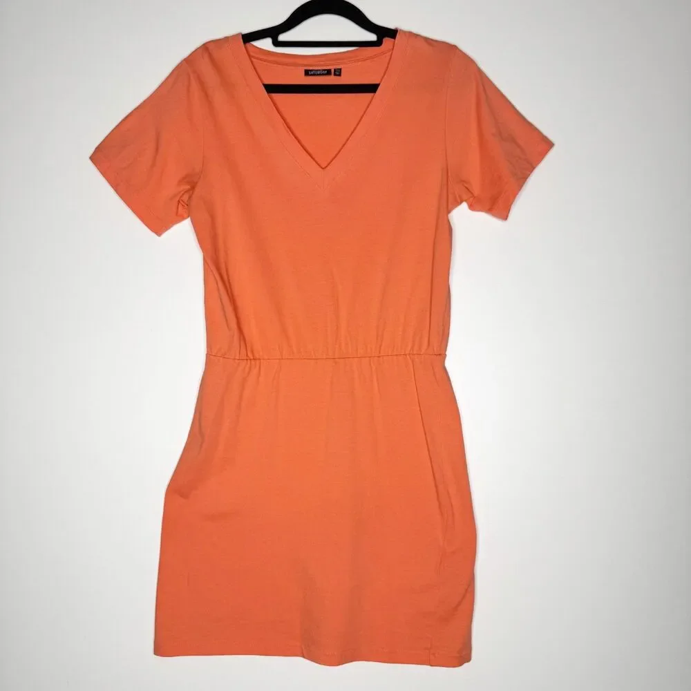 Kate Spade Saturday Short Sleeve V-Neck Cinch Waist Mini Dress Women's Size XS